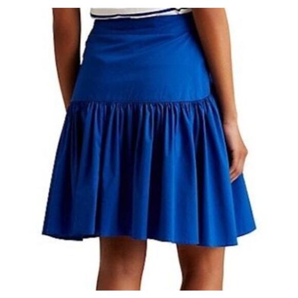 Lauren Ralph Lauren Royal Blue Midi Flare Skirt w/ Waist Tie Detail, Size 6, NWT - Picture 2 of 8